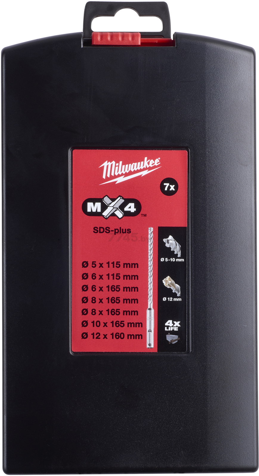 Набор буров (сверл) SDS-plus 7 штук MILWAUKEE MX4 и Система пылеудаления SDS-Plus (4932478626 Акция) - Фото 4