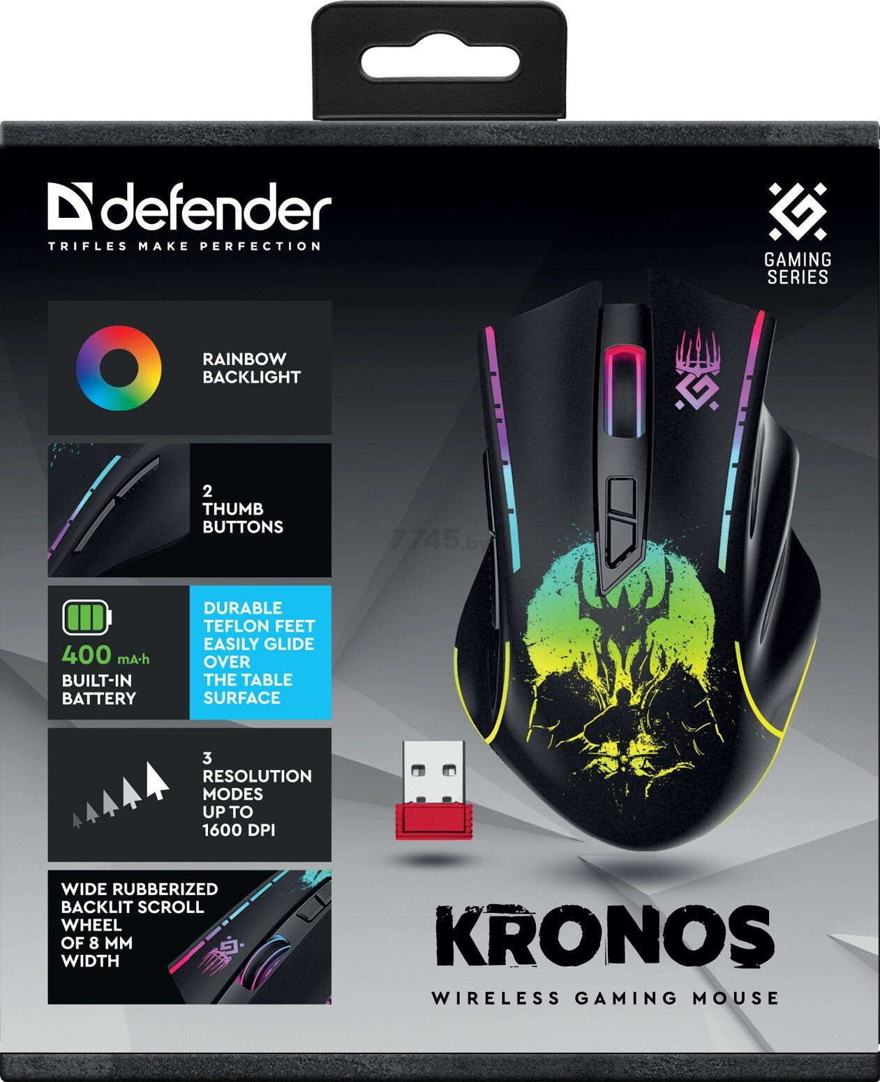 Мышь игровая беспроводная DEFENDER Kronos GM-695 (52695) - Фото 5