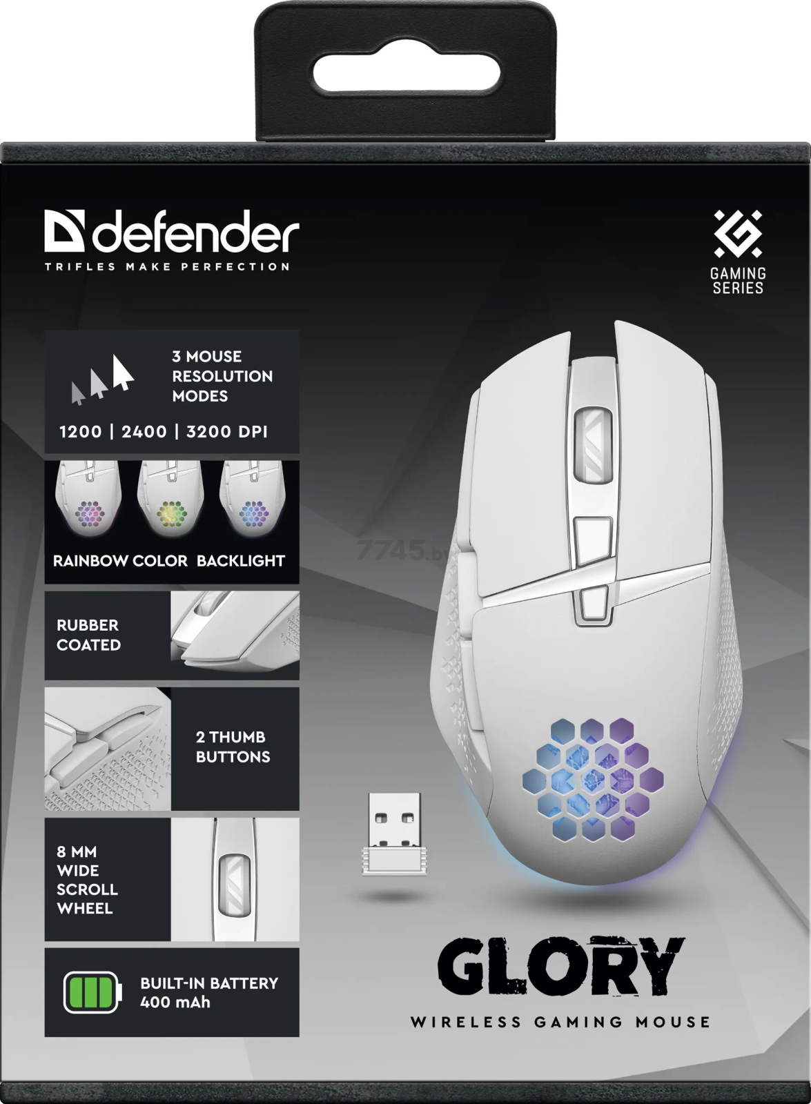 Мышь игровая беспроводная DEFENDER Glory GM-514 White (52513) - Фото 11