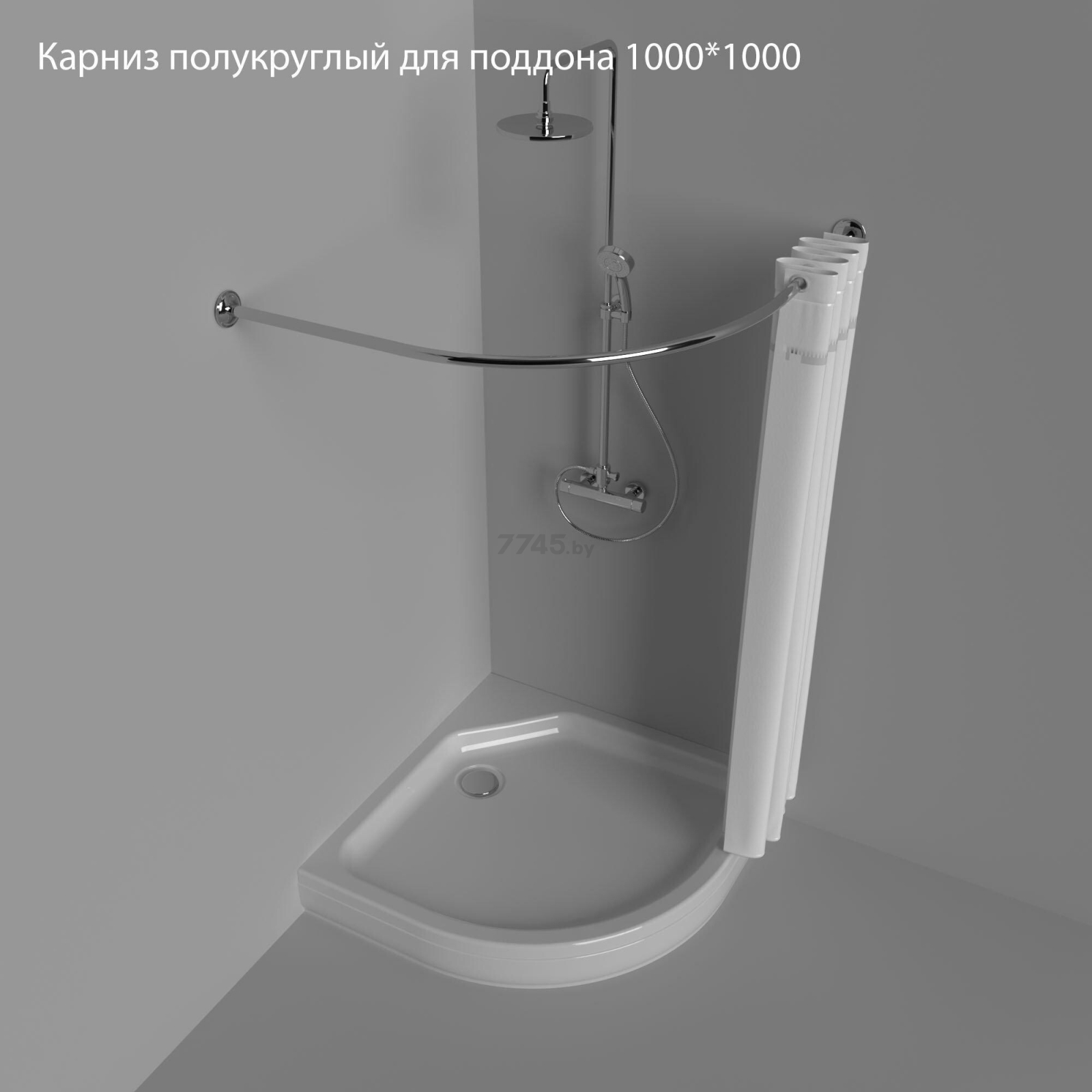 Карниз для ванной TRITON 100х100 см (Щ0000052866) - Фото 2