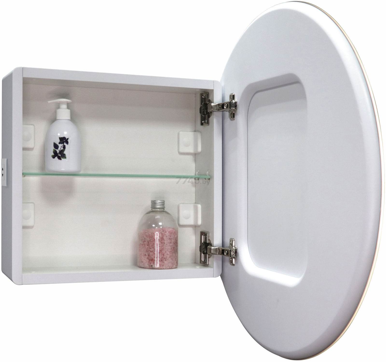 Шкаф с зеркалом для ванной КОНТИНЕНТ Torneo LED D70 белый (МВК085) - Фото 3