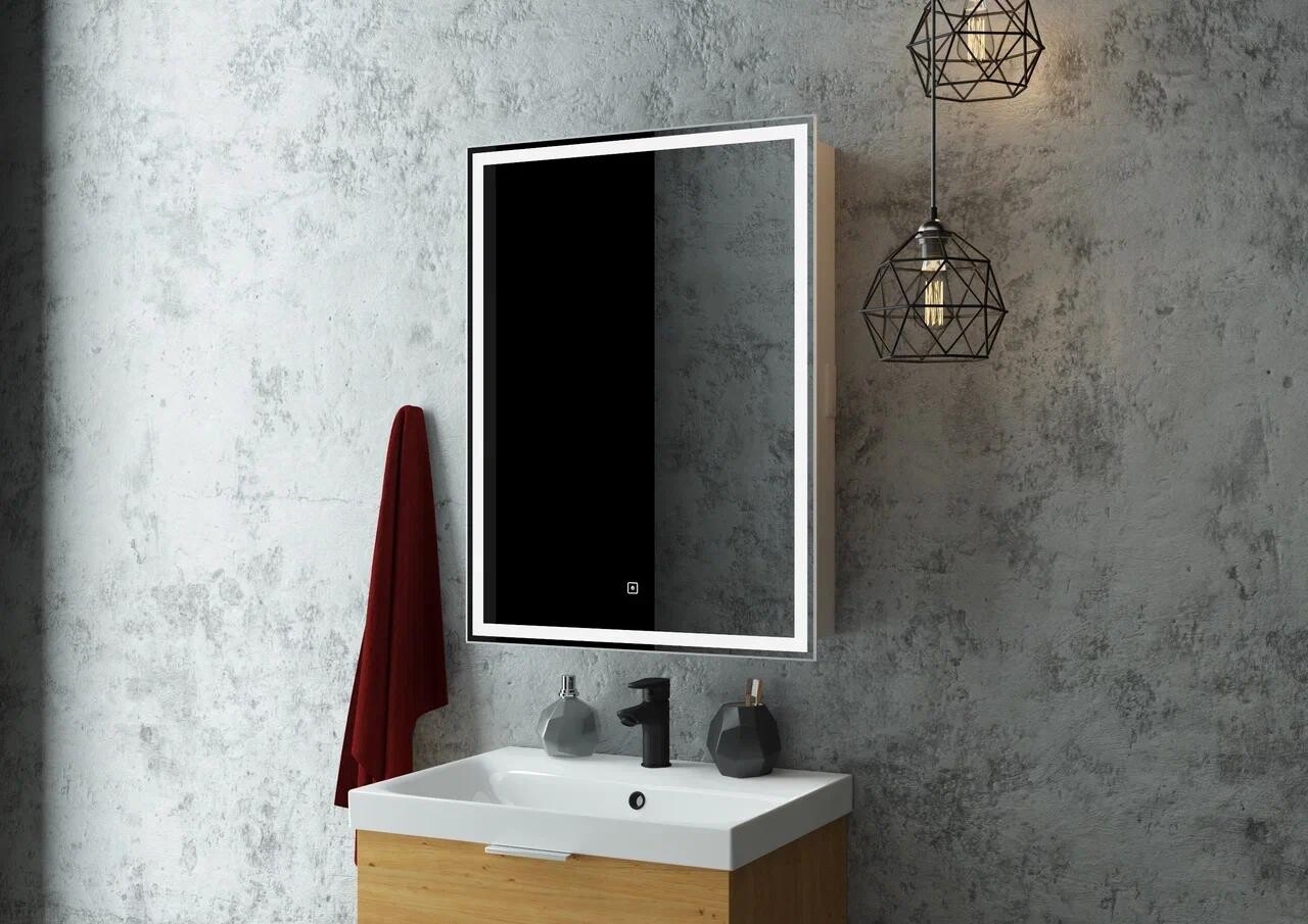 Шкаф с зеркалом для ванной КОНТИНЕНТ Allure LED 55 правый (МВК003) - Фото 11