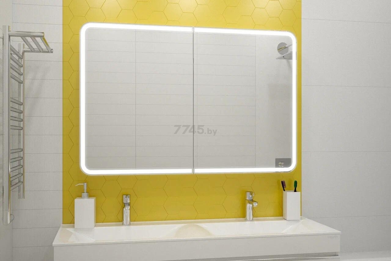 Шкаф с зеркалом для ванной КОНТИНЕНТ Avenue LED 120 (МВК001) - Фото 12