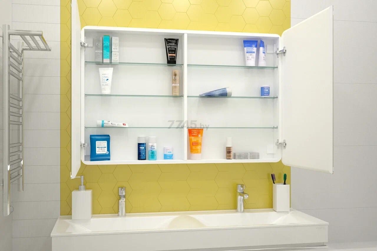 Шкаф с зеркалом для ванной КОНТИНЕНТ Avenue LED 120 (МВК001) - Фото 13