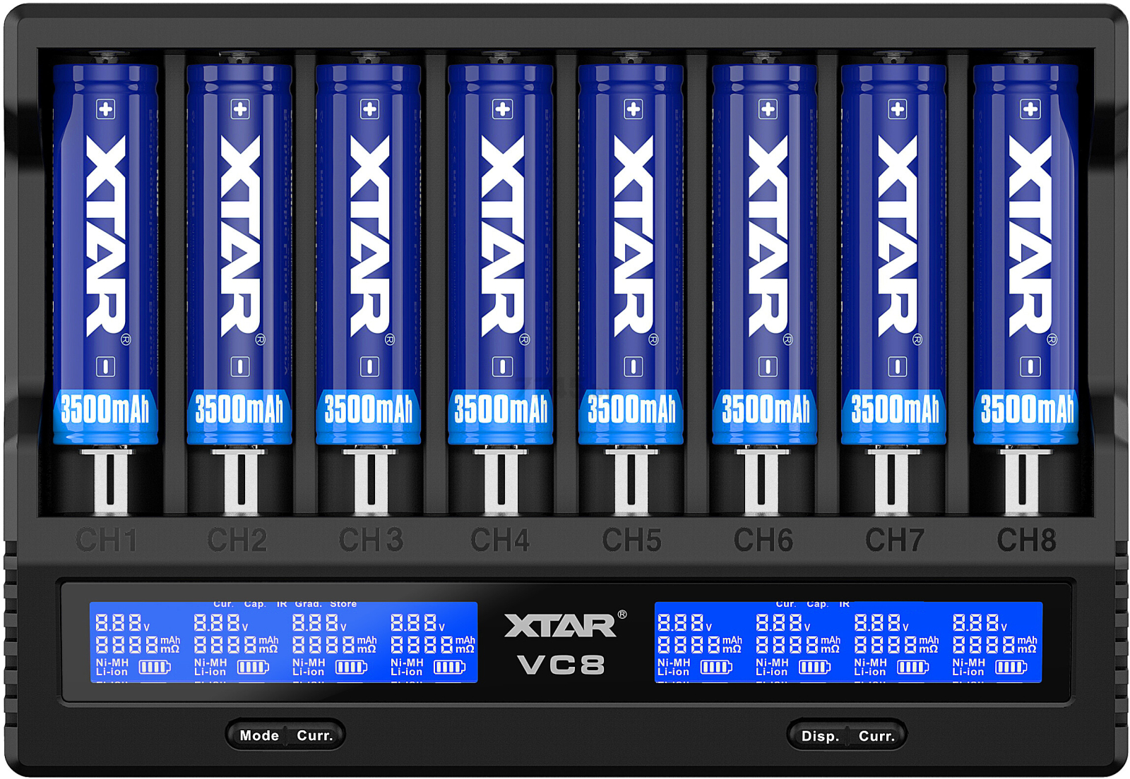 Зарядное устройство для аккумуляторов XTAR VC8 с USB кабелем - Фото 3