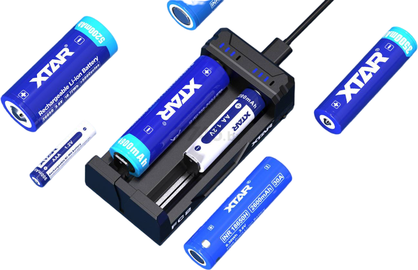 Зарядное устройство для аккумуляторов XTAR FC2 с USB кабелем - Фото 5