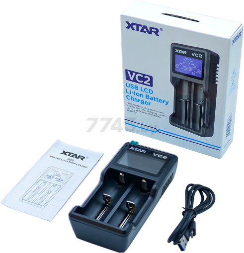 Зарядное устройство для аккумуляторов XTAR VC2 с USB кабелем - Фото 5