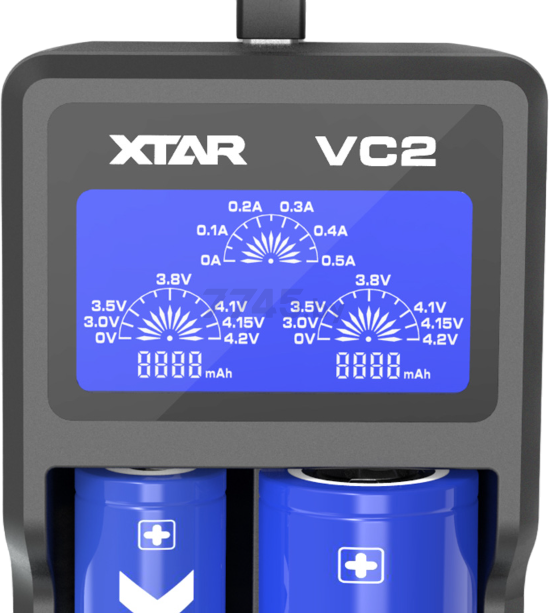 Зарядное устройство для аккумуляторов XTAR VC2 с USB кабелем - Фото 3