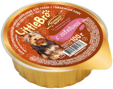 Влажный корм для собак LITTLEBRO Плюс говядина ламистер 100 г (3133)
