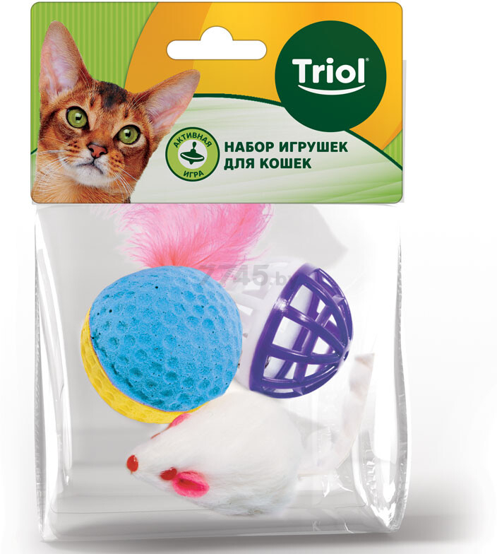 Игрушка для кошек TRIOL XW0028 набор мяч, мышь, шар (22181034) - Фото 2