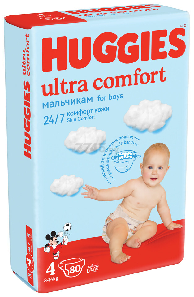 Подгузники HUGGIES Ultra Comfort 4 Maxi 8-14 кг 80 штук (5029053543673) - Фото 2