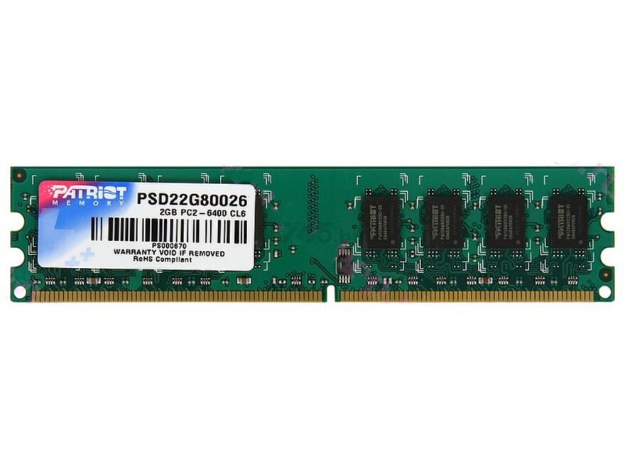 Оперативная память PATRIOT 2GB DDR2 PC-6400 (PSD22G80026) - Фото 2