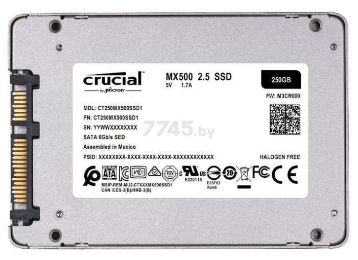 SSD диск Crucial MX500 250GB (CT250MX500SSD1) - Фото 3