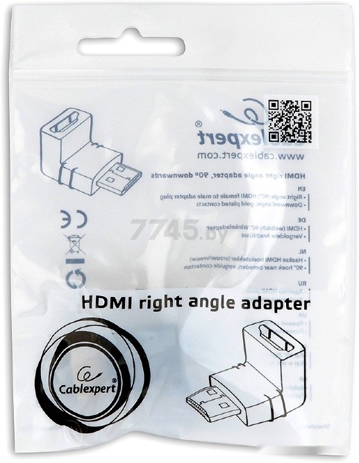 Адаптер GEMBIRD Cablexpert HDMI to HDMI (A-HDMI90-FML) - Фото 4