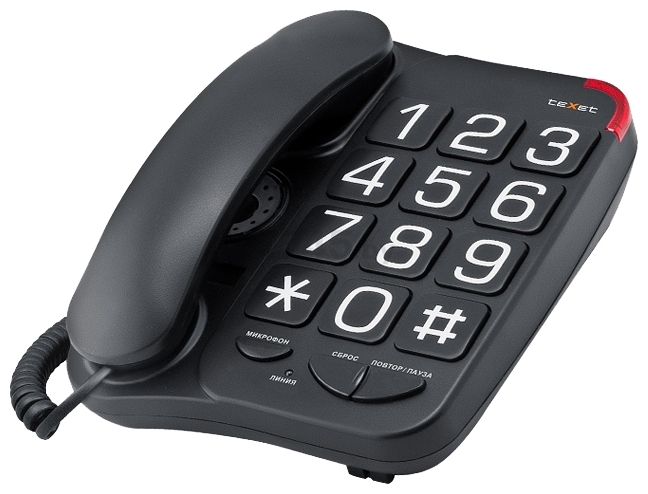 Телефон домашний проводной TEXET TX-201 Black