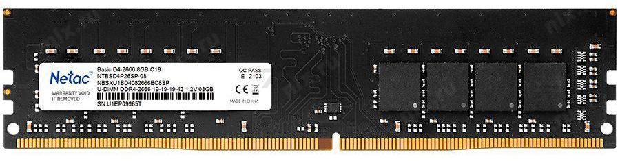Оперативная память NETAC Basic 8GB DDR4 PC4-21300 (NTBSD4P26SP-08)