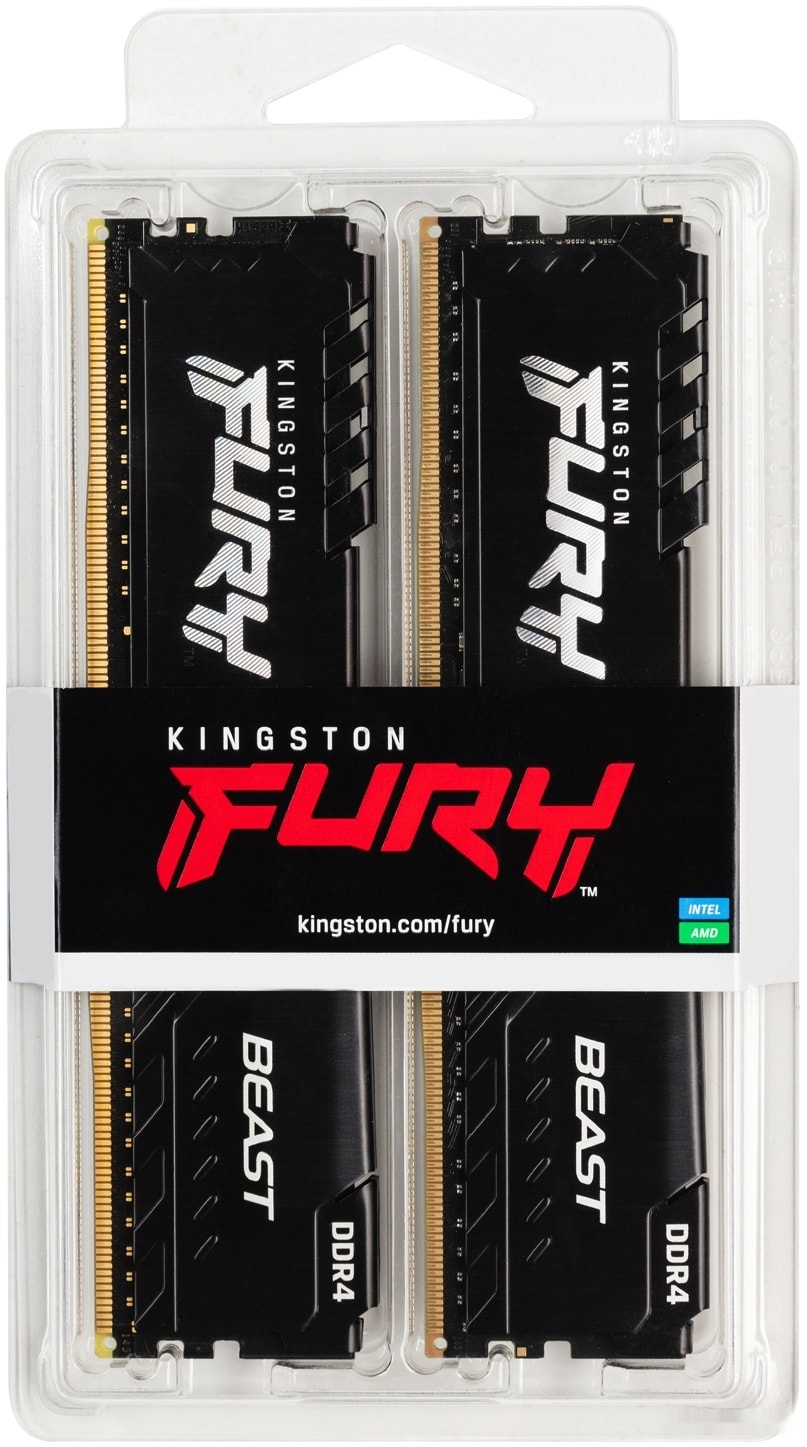 Оперативная память KINGSTON Fury Beast 2x8GB DDR4 PC4-28800 (KF436C17BBK2/16) - Фото 8