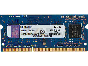 Оперативная память KINGSTON 4GB DDR3 SODIMM PC-12800 (KVR16LS11/4)