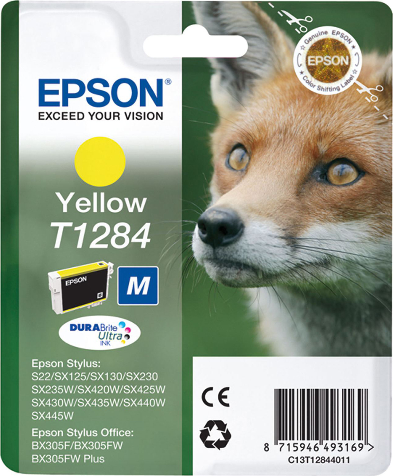 Картридж для принтера струйный EPSON T1284 Yellow (C13T12844011)