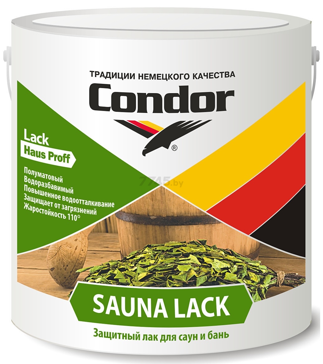 Лак акриловый CONDOR Sauna Lack 2,3 л