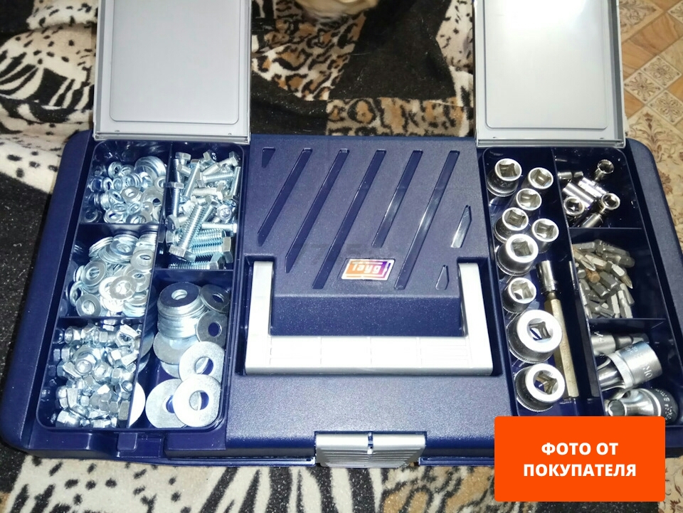 Ящик для инструмента пластмассовый 40x21,7x16,6 см с лотком TAYG 12 (112003) - Фото 3