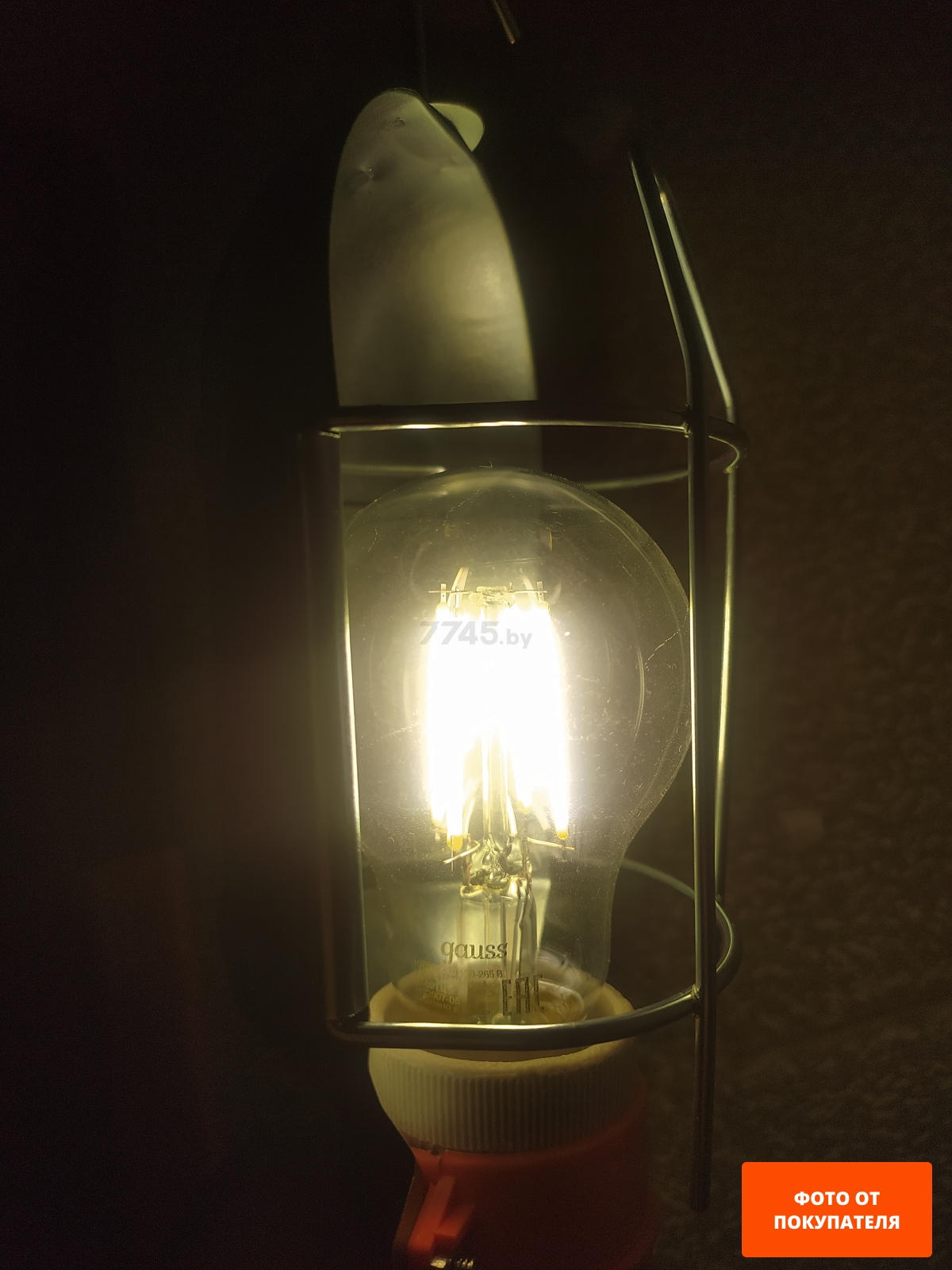 Лампа светодиодная филаментная Е27 Gauss Black Filament А60 10 Вт 4100K (102802210) - Фото 2