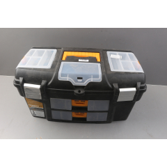 Ящик для инструмента пластмассовый ГЕФЕСТ 21 с 2 консолями и коробками металлические замки (М2945) уцененный (4939010000)