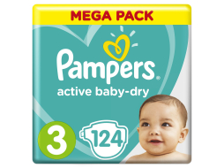Подгузники PAMPERS Active Baby-Dry 3 Midi 6-10 кг 124 штуки (8001090459282)