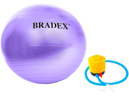 Фитбол BRADEX 75 см фиолетовый с насосом 