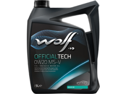 Моторное масло 0W20 синтетическое WOLF OfficialTech MS-V 5 л 