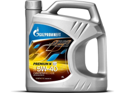 Моторное масло 5W40 синтетическое ГАЗПРОМНЕФТЬ Premium N 4 л 