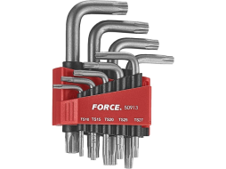 Набор ключей Torx 5 лучей TS10-TS50 с отверстием 9 предметов FORCE 