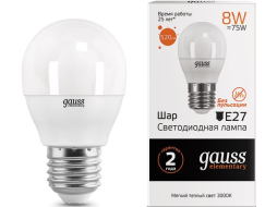 Лампа светодиодная E27 GAUSS Elementary G45