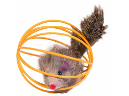 Игрушка для кошек TRIXIE Мышь с колокольчиком в шаре из проволоки d 6 см 
