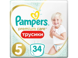 Подгузники-трусики PAMPERS Premium Care Pants 5 Junior 12-17 кг 34 штуки (8001090759870)