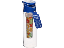 Бутылка для воды 0,75 л PERFECTO LINEA с контейнером для фруктов синий 