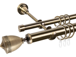 Карниз для штор настенный двухрядный АС ФОРОС Grace Версус труба гладкая