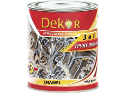 Грунт-эмаль алкидная DEKOR 3 в 1 серая 1,9 кг 
