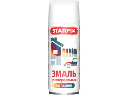 Краска-эмаль аэрозольная универсальная белый матовый 9003 STARFIX 520 мл 