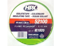 Изолента ПВХ HPX 52100 19 мм х 20 м желто-зеленая 