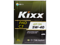 Моторное масло 5W40 синтетическое KIXX PAO C3