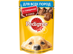 Влажный корм для собак PEDIGREE говядина в соусе пауч 85 г (4660085510205)