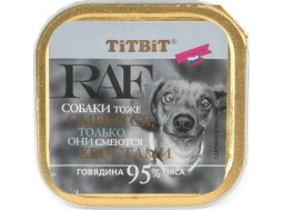 Влажный корм для собак TITBIT RAF говядина ламистер 100 г (4690538007655)