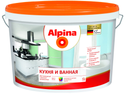 Краска виниловая ALPINA Кухня и ванная белая База 1 2,5 л 