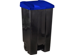 Контейнер для мусора пластиковый IDEA 110 л синий/черный 