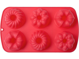 Форма для выпечки силиконовая прямоугольная на 6 кексов WALMER Muffins 29,5x17,5x3,8 см 