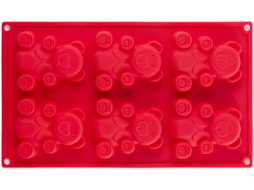 Форма для выпечки силиконовая прямоугольная на 6 кексов WALMER Bears 30,5x18x2 см 