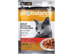 Влажный корм для кошек PROBALANCE Immuno Protection говядина в соусе пауч 85 г (4640011980838)