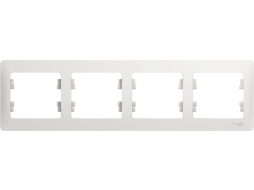 Рамка четырехместная SCHNEIDER ELECTRIC Glossa горизонтальная белая 