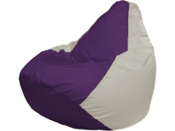Кресло-мешок FLAGMAN Груша Медиум фиолетовый/белый 